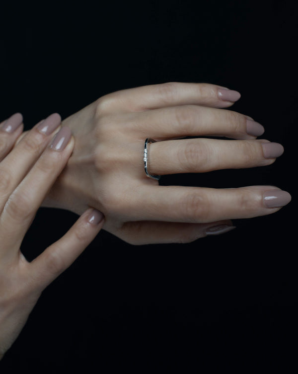White shine square ring