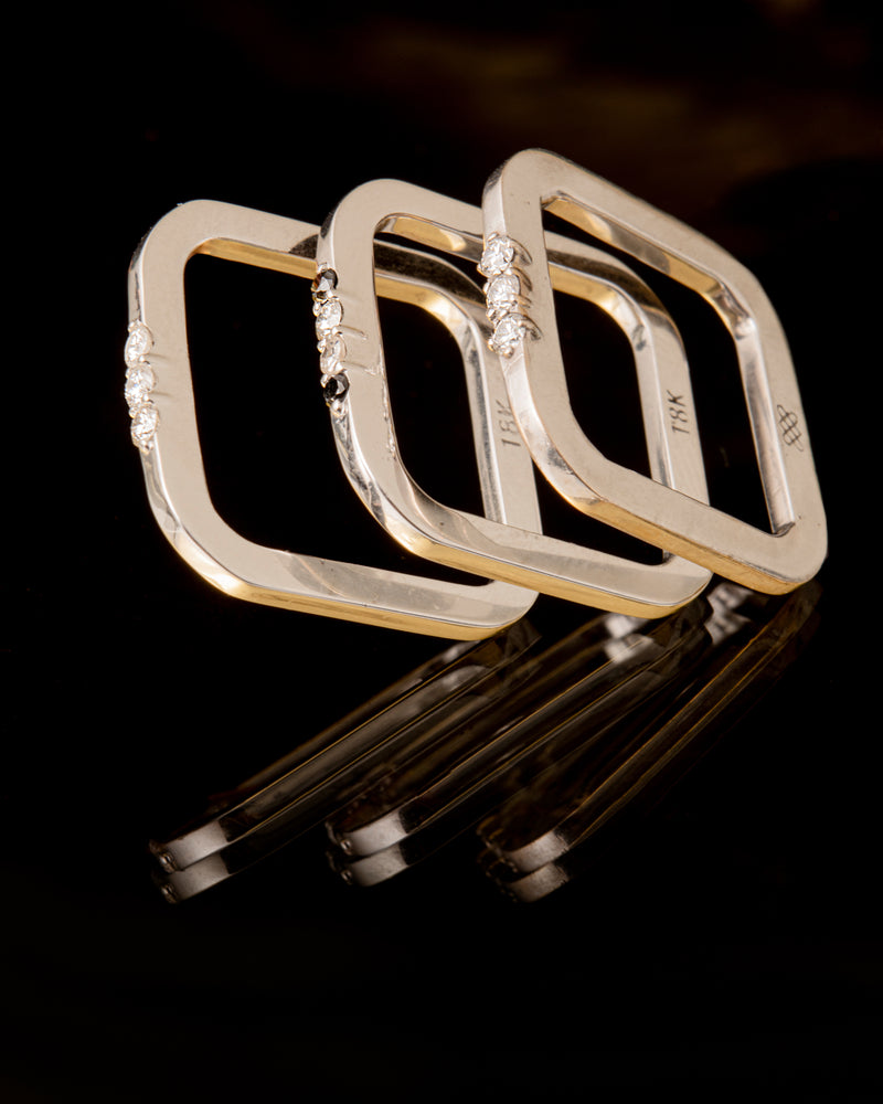 White shine square ring